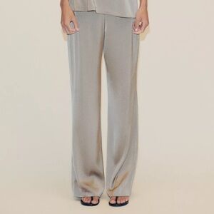 ZARA High-Waisted Satin Pants
